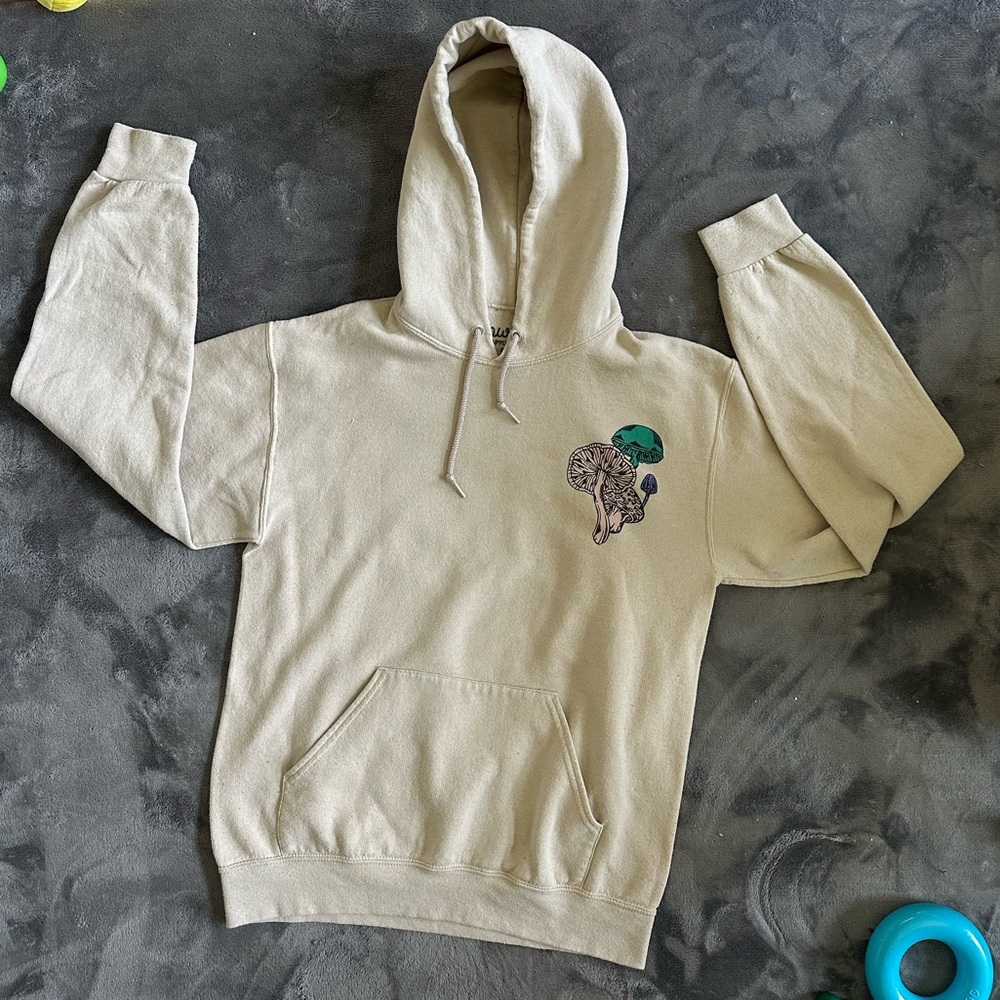 Cream Hoodie with Mushroom Print - Picture 6 of 7